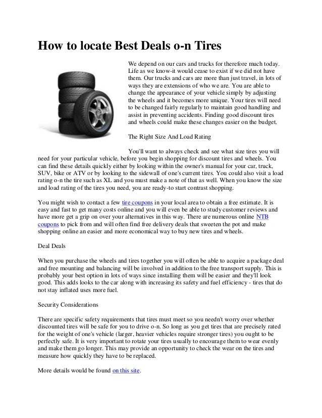 Deals On Tires >> How To Locate Best Deals On Tires Deals On Tires >> How To Locate Best Deals On Tires