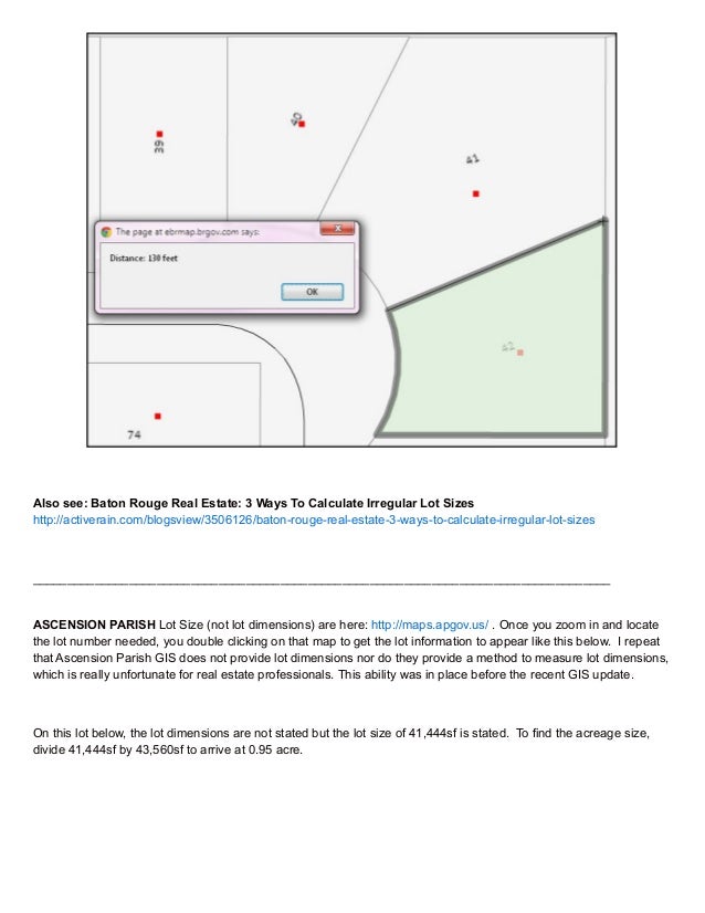 how to locate lot dimensions in greater baton rouge four parish area find a lot size