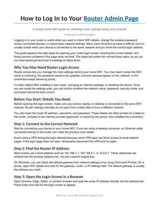Comprehensive Guide to Logging Into Your Home Router Admin Page Safely ...