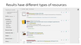 Results have different types of resources
 