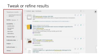 Tweak or refine results
 