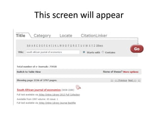 This screen will appear
 
