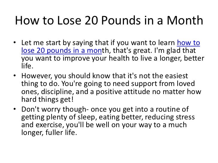 i want to lose 20 pounds