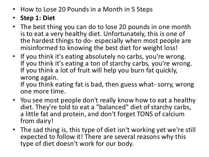 lose 20 pounds in 1 month