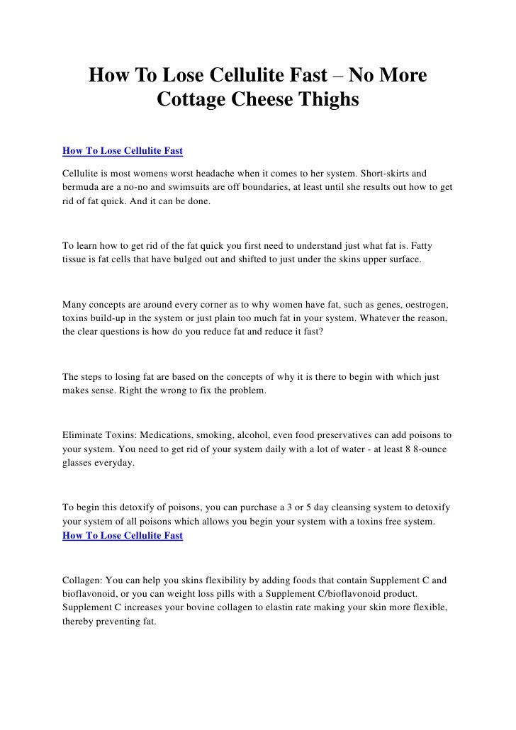 How To Lose Cellulite Fast No More Cottage Cheese Thighs