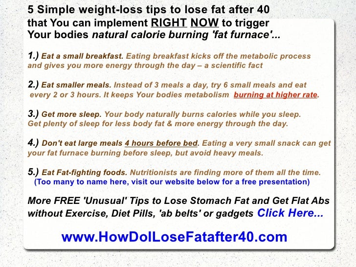 how to lose weight effectively after 40