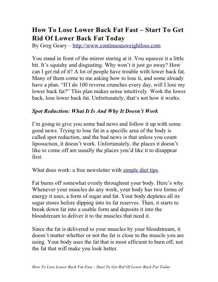 how to get rid of lower back fat