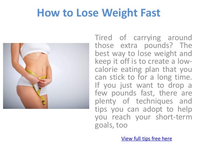 how to lose weight quickly and keep it off
