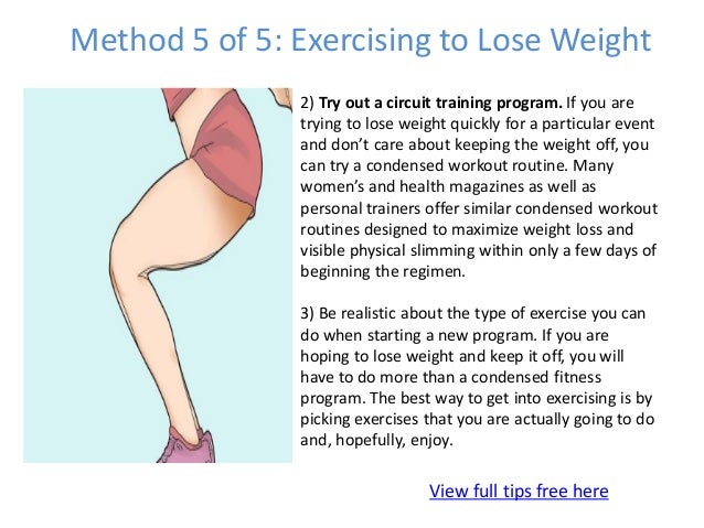 how to lose weight quickly for an event