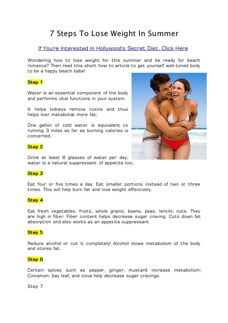 how to lose weight at home in summer