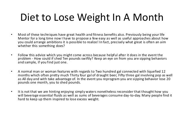 how to reduce weight in one month quora