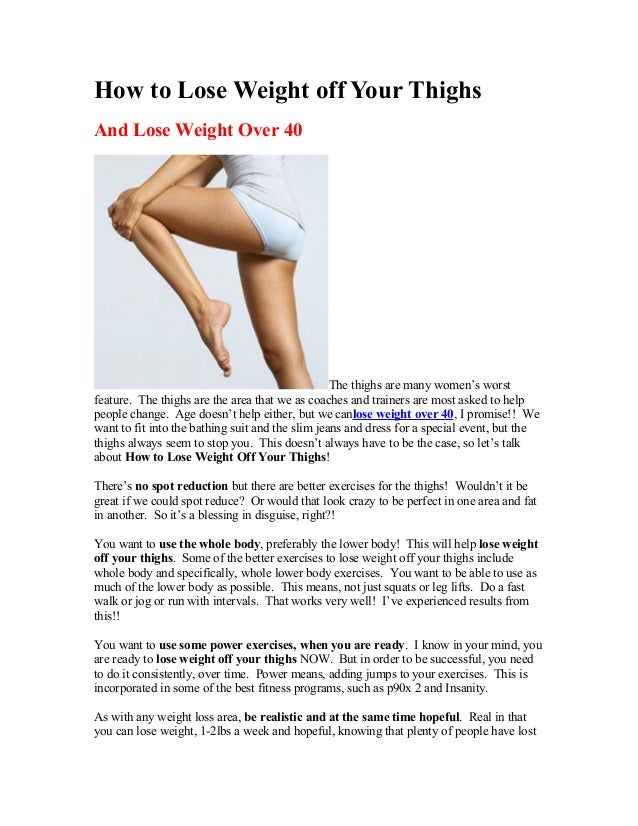 how to lose weight off thighs and legs