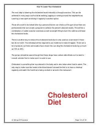 How to lower your cholesterol Slide 34