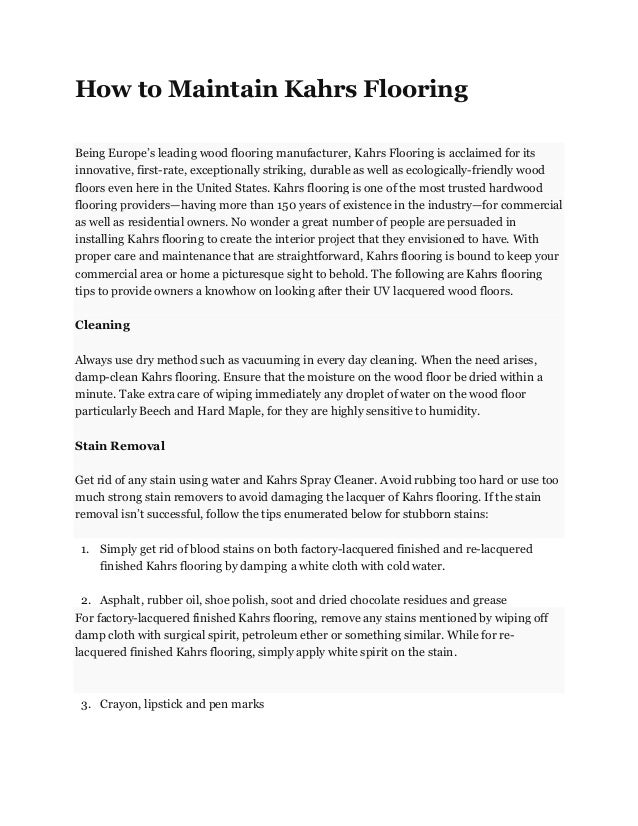 How To Maintain Kahrs Flooring