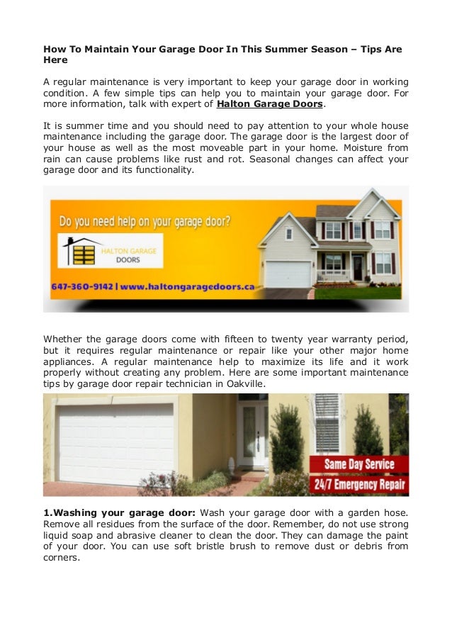 How To Maintain Your Garage Door In This Summer Season