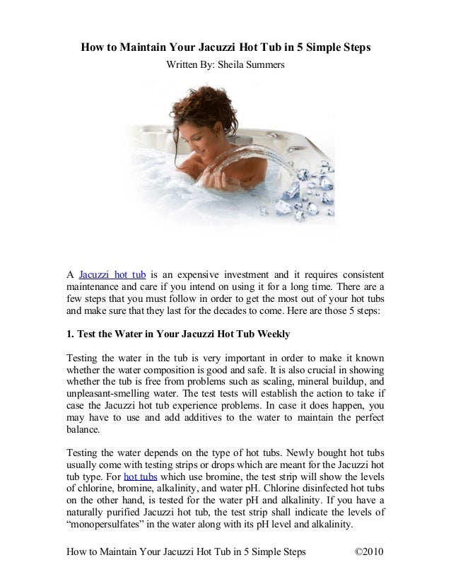 How to maintain your jacuzzi hot tub in 5 simple steps