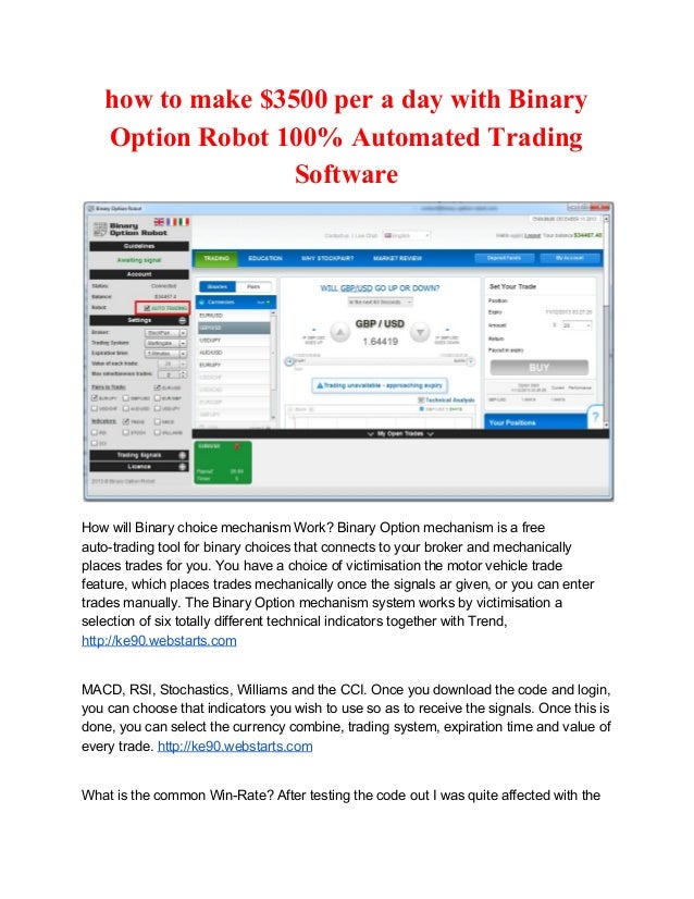Binary option robot trading software