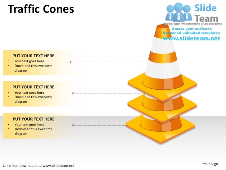 How to make 3 traffic cones stacked power point slides and ppt diagra…