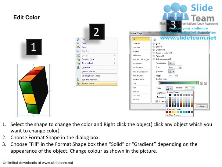 How to make achievement rubik's cube power point slides and ppt diagram