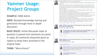 Creating a wider network
                                                                            X Cluster
Yammer Comm...