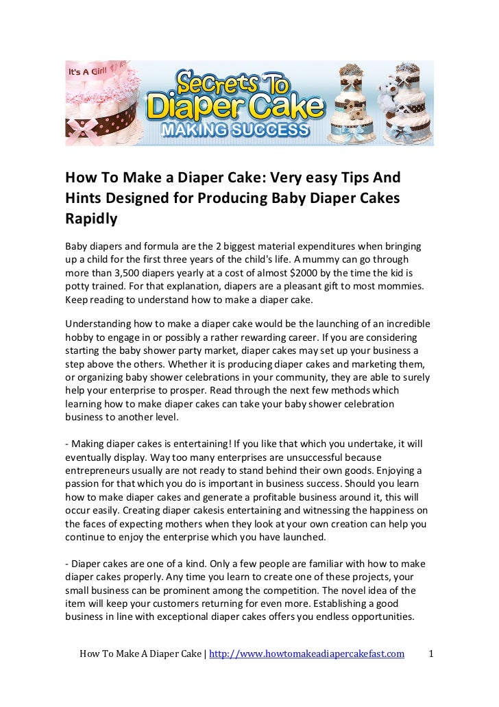 diaper cake business