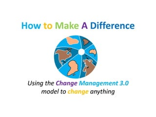 How to Make A Difference




 Using the Change Management 3.0
     model to change anything
 