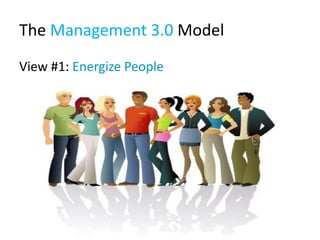 The Management 3.0 Model
View #1: Energize People
 