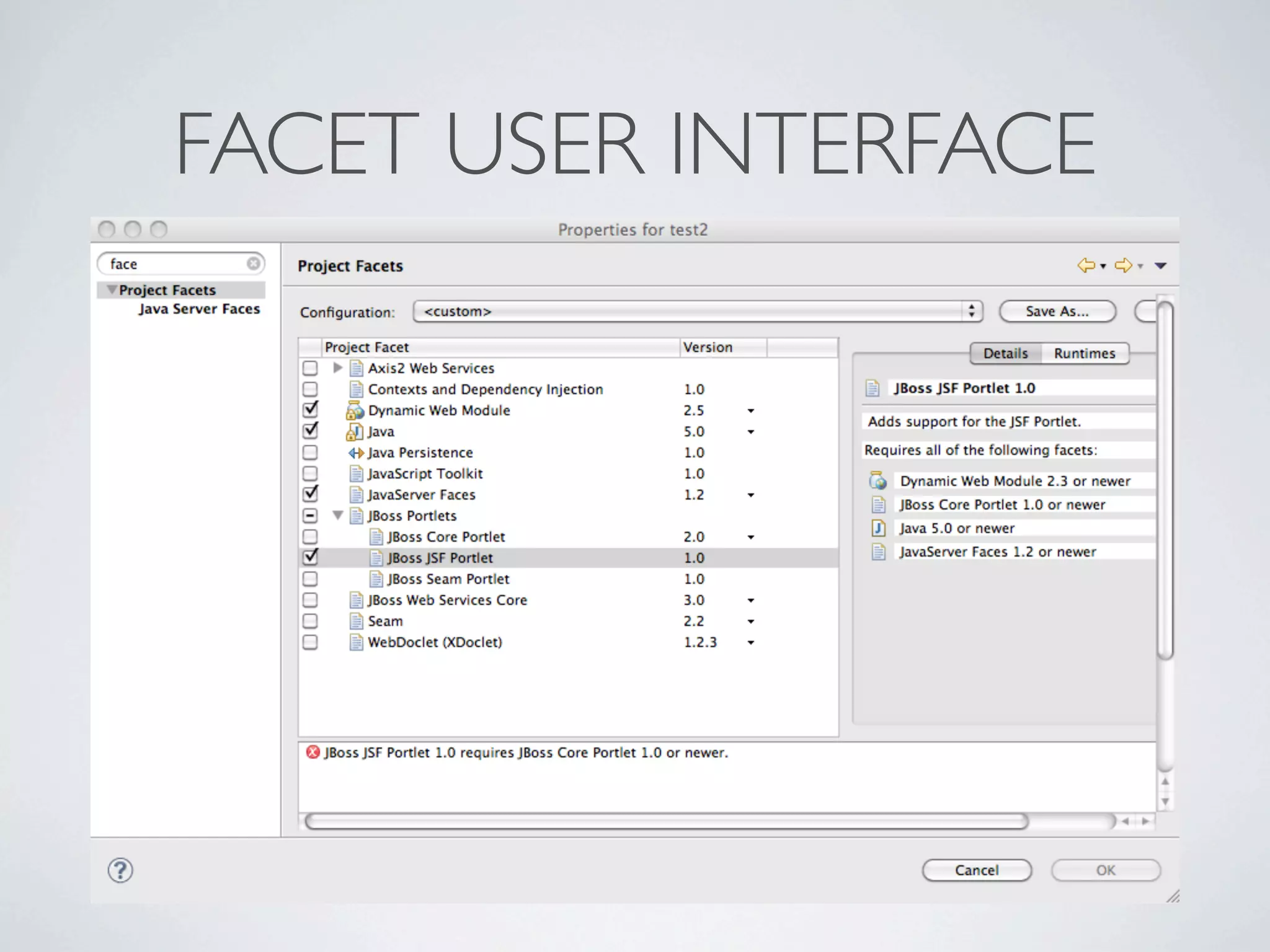 FACET USER INTERFACE
 