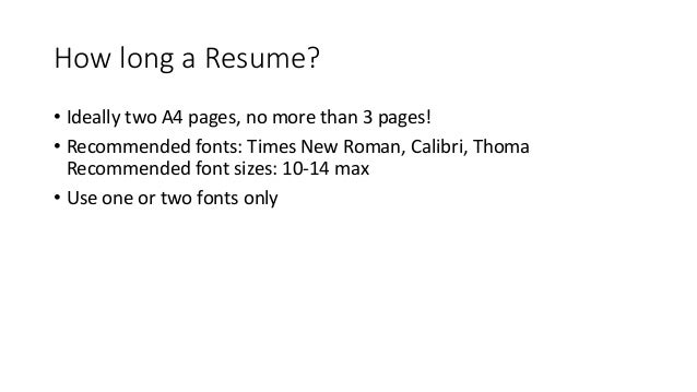recommended font for resume