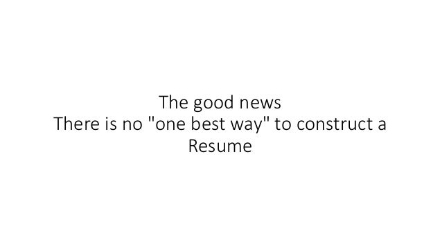 how to construct a resume