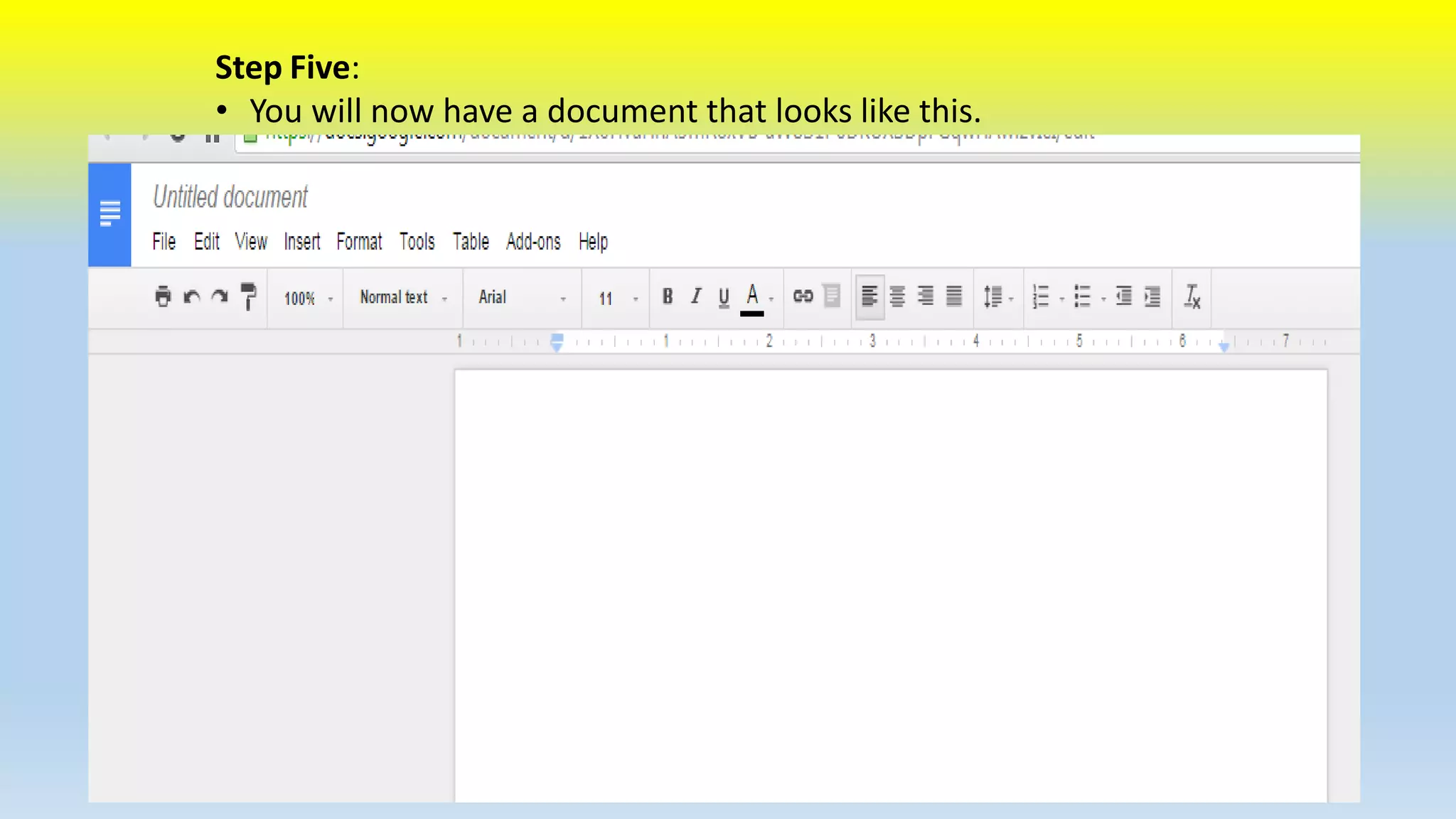 Step Five: 
• You will now have a document that looks like this. 
 