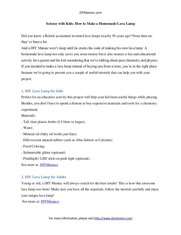 DIYManiacs Science With Kids How To Make A Homemade Lava Lamp Did You DIYManiacs Science With Kids How To Make A Homemade Lava Lamp Did You