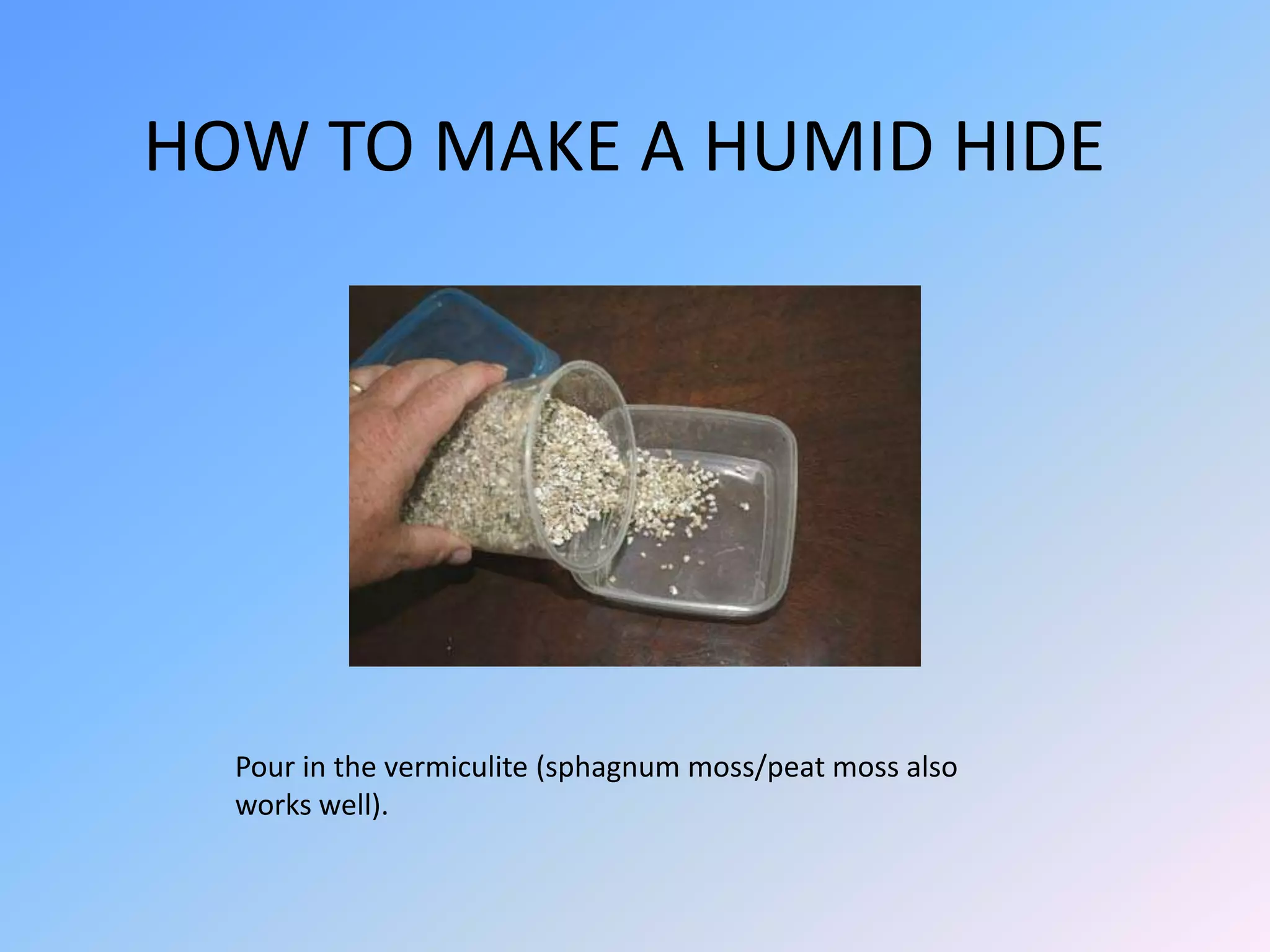 How to make a humid hide