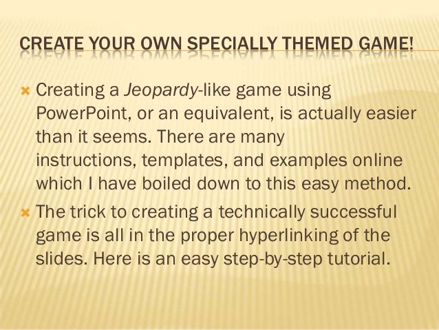 how to create a jeopardy game