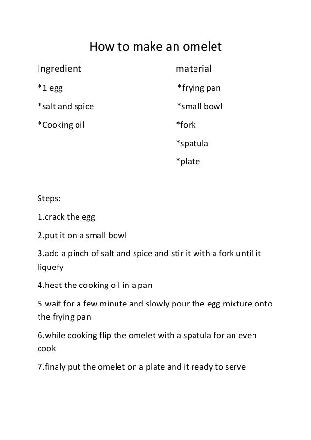How to make a omelet