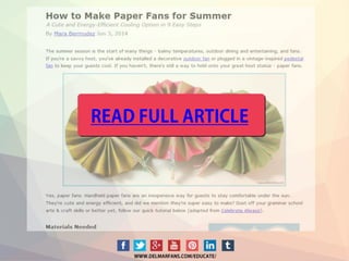 How To Make Paper Fans