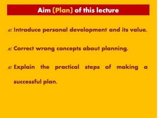 How to make a personal plan that really works: Practical approach