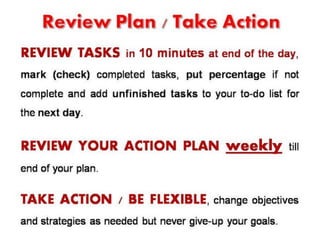 How to make a personal plan that really works: Practical approach