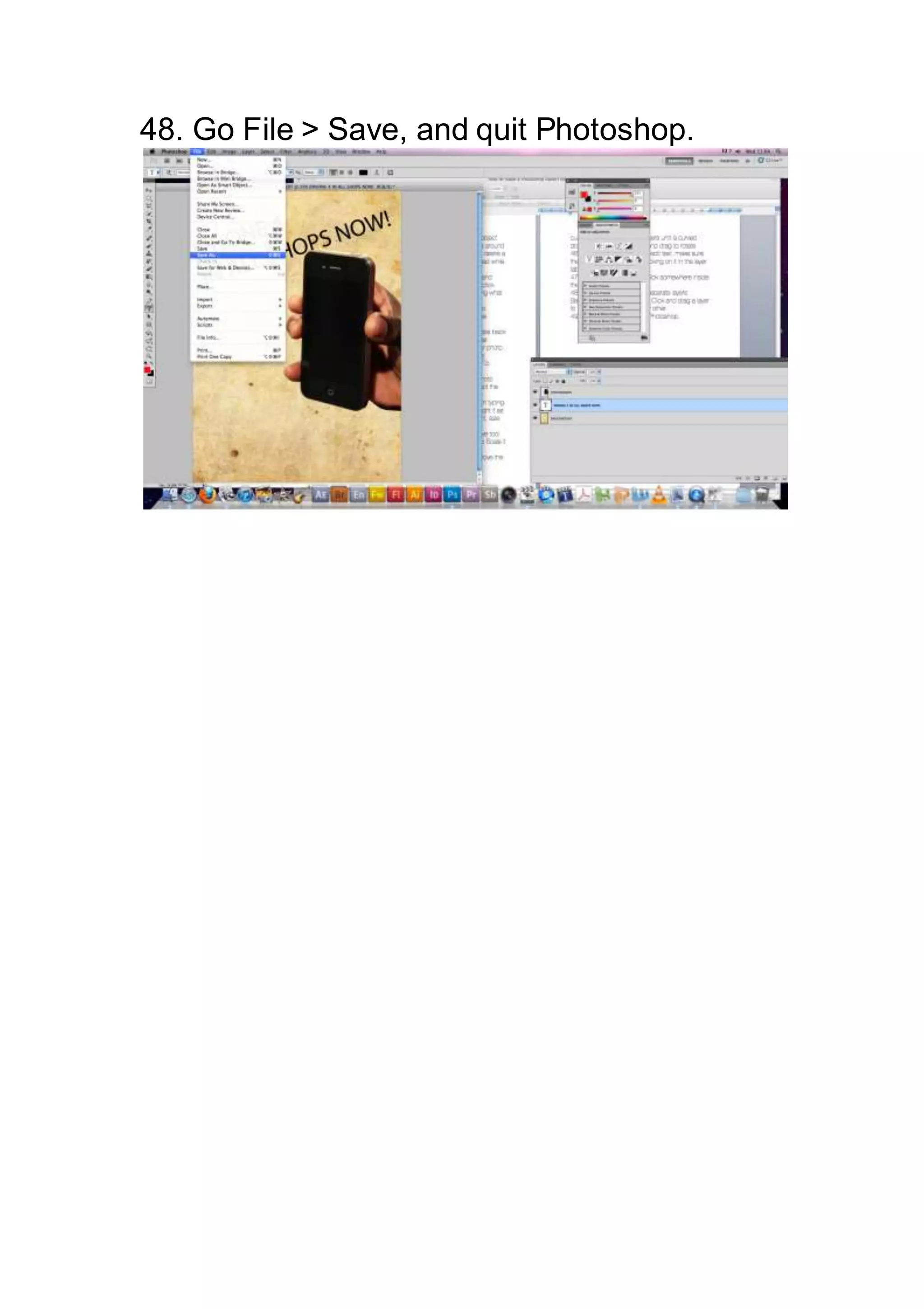 48. Go File > Save, and quit Photoshop.
 