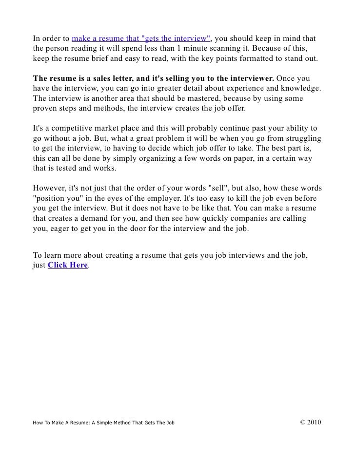 how to write a resume that gets the interview