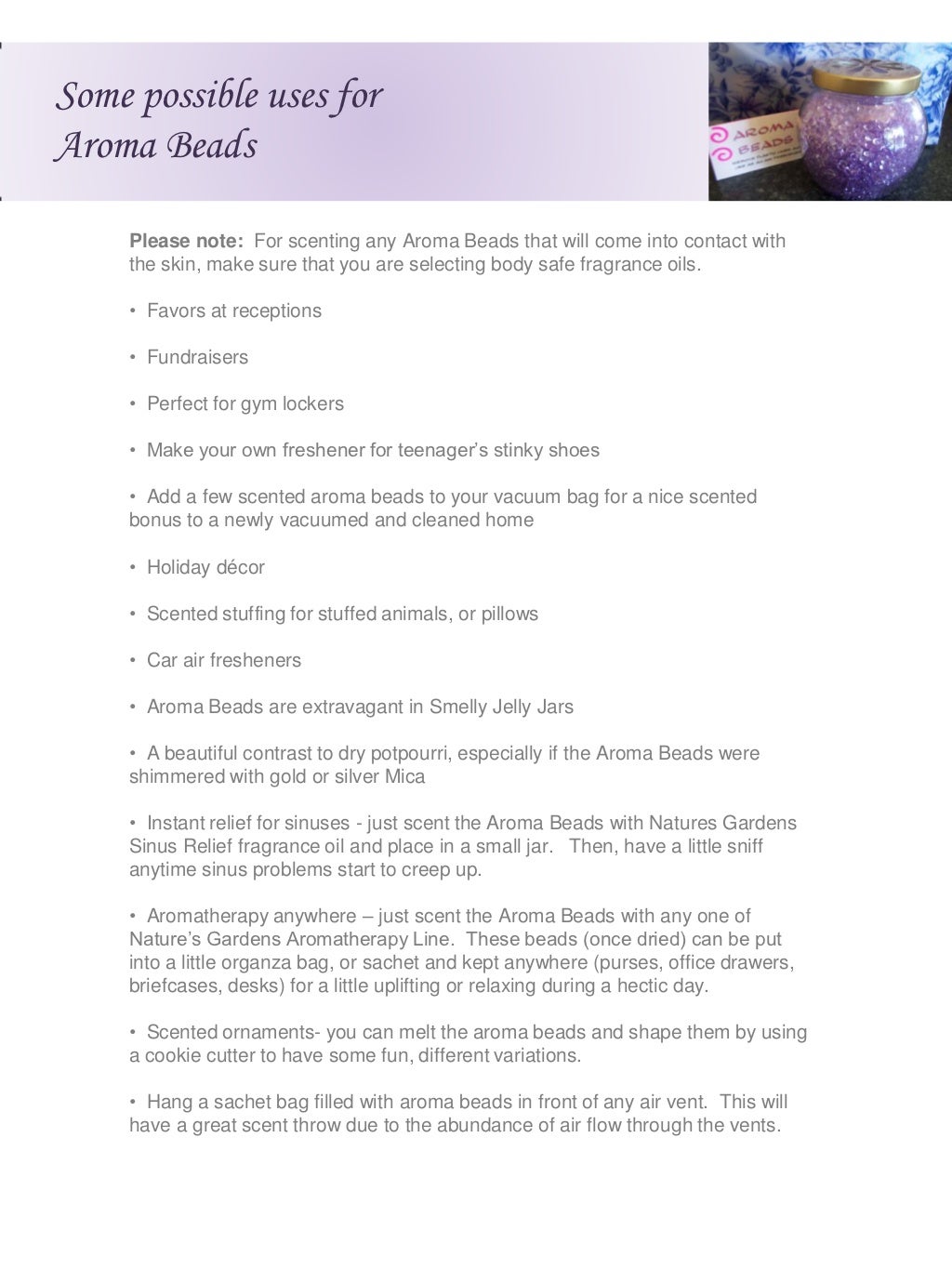 How to make aroma beads