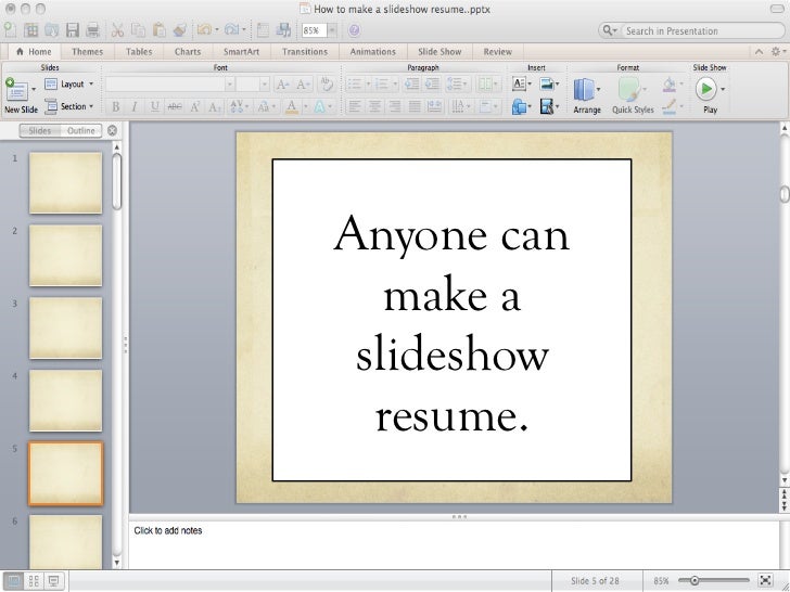 how to make a slideshow resume how to make slideshow