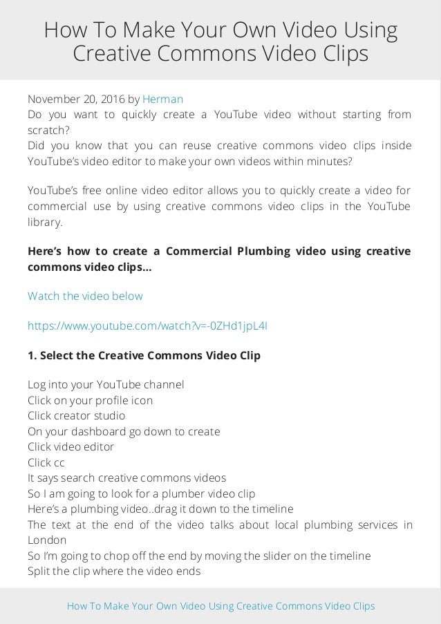 make your own commercial free