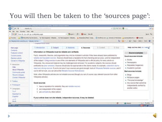 You will then be taken to the ‘sources page’:
 