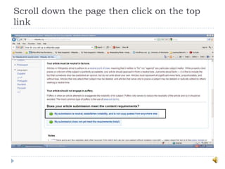 Scroll down the page then click on the top
link
 