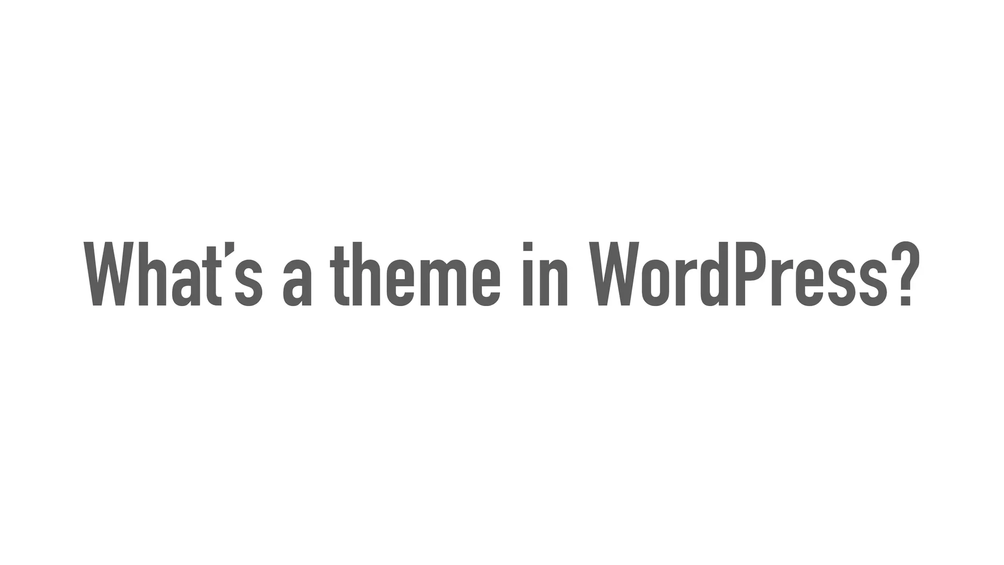 What’s a theme in WordPress?
 