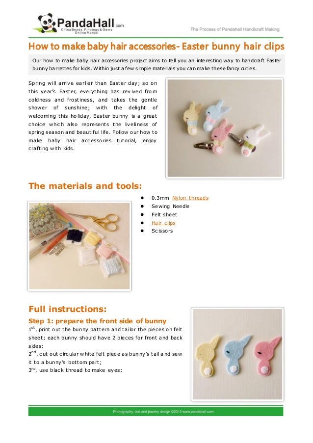 How To Make Baby Hair Accessories Easter Bunny Hair Clips