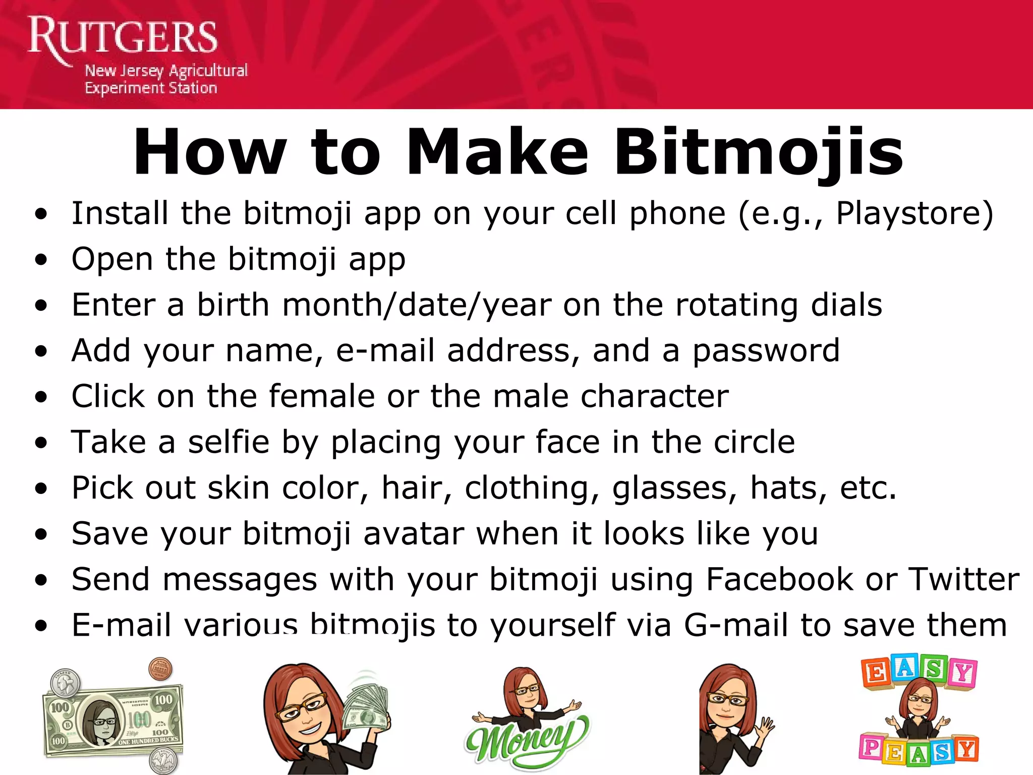 How to Make Bitmojis Instructions PPT