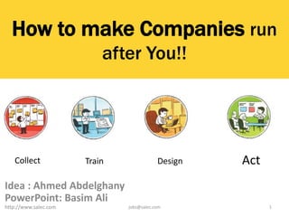 Idea : Ahmed Abdelghany
PowerPoint: Basim Ali
http://www.salec.com 1
How to make Companies run
after You!!
Collect Train Design Act
jobs@salec.com
 