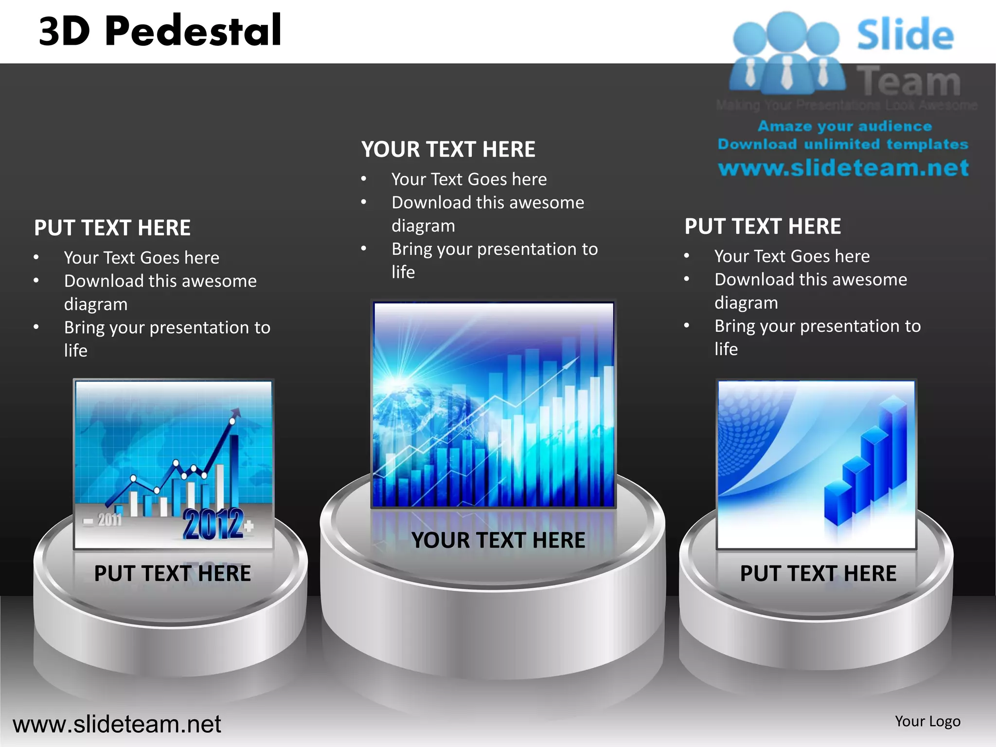 How to make create 3d pedestal powerpoint presentation slides and ppt ...